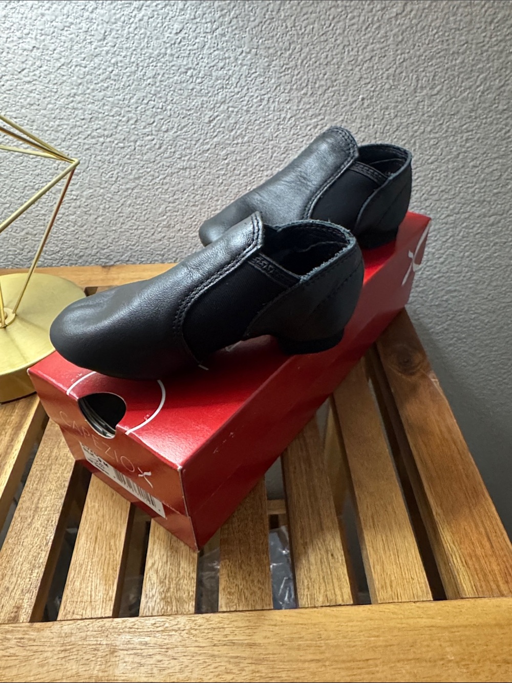 Child Black Slip-On Leather Jazz Shoe- NEW multiple sizes available